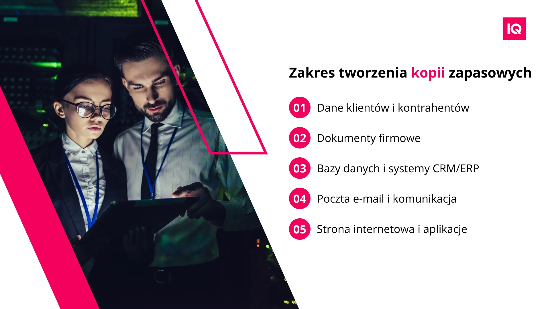 Zakres tworzenia kopii zapasowych.